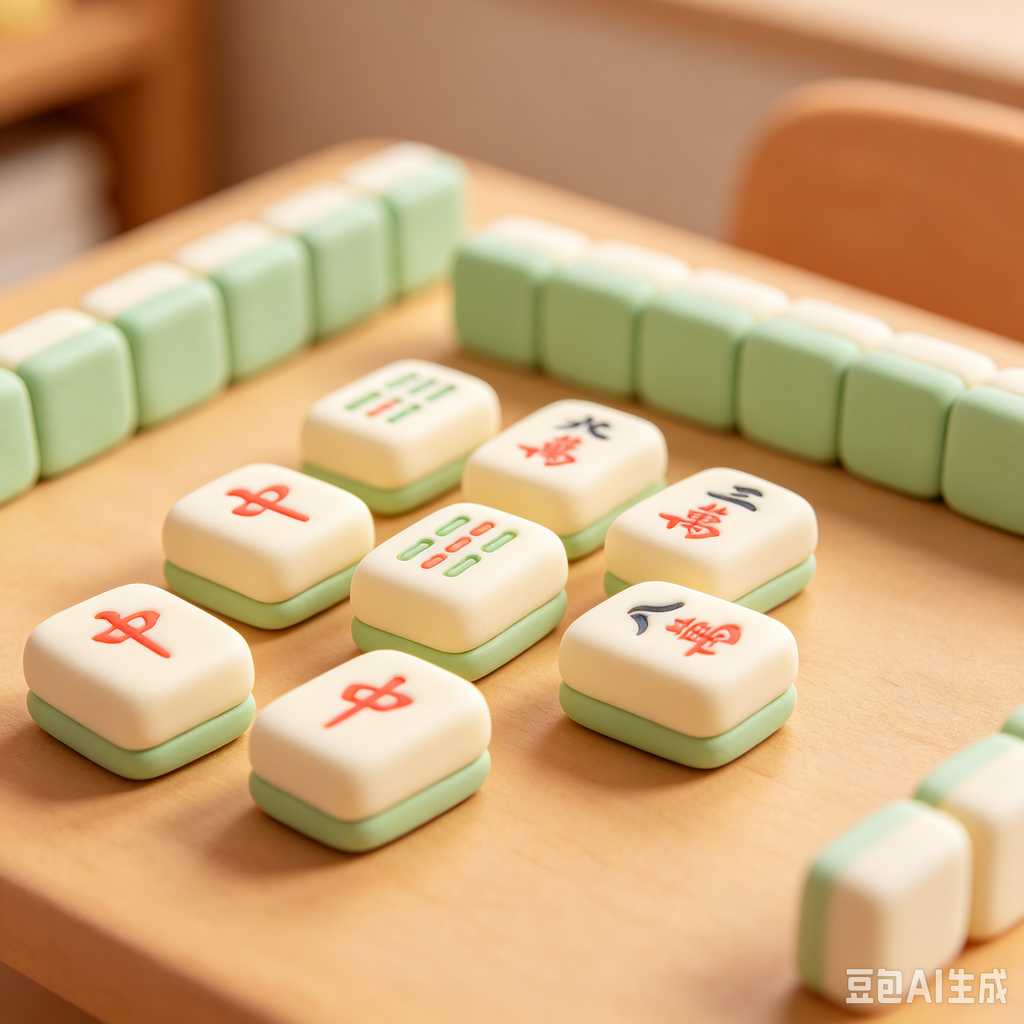gradient blue mahjong tiles